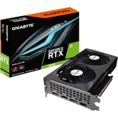 Gigabyte NVIDIA GeForce RTX 3050 Eagle OC grafiskā karte - 8GB GDDR6, 128 bitu, PCI-E 4.0, 1792 MHz Core Clock, 1x DP 1.4, 1 x HDMI 2.1, NVIDIA Ampere - GV-N3050EAGLE OC-8GD