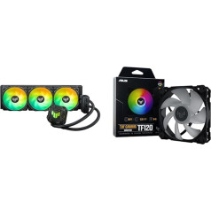 ASUS TUF Gaming LC II 360 ARGB All-in-One Liquid CPU Cooler & TUF Gaming TF120 ARGB Case Fan - Single Pack (1 Piece, Aura Sync, Quiet Addressable ARGB Fan, PWM Control)