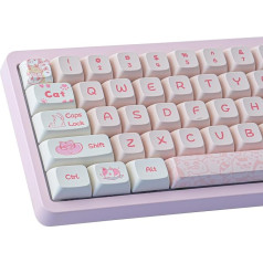 PBT Keycaps 133 taustiņi Custom XDA Keycaps Pink Keycaps komplekts, kas saderīgs ar Cherry MX slēdžiem ANSI izkārtojumam mehāniskām spēļu klaviatūrām