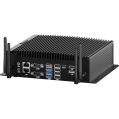 BASOARO Industrial PC, Mini PC bez ventilatora, Core i5 10210U, Mini PC RS232, 16GB RAM 256GB SSD, 2 RJ45 LAN, HD DP Type-C, trīskāršs displejs, GPIO, 6 RS232 COM, 8 USB, Dual Band WiFi, BT 4.2, Win 11 Pro