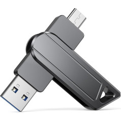 USB-накопитель 128 ГБ USB 3.0 с Type C Memory Stick Uflatek Metal Black Dual Flash Drive 2-в-1 Memory Stick Rotate Flash Drive для мобильного телефона Android, планшета, ноутбука, ПК