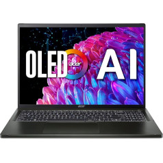 Swift Edge OLED (SFE16-44-R0XV) ultra plonas / nešiojamasis kompiuteris | 16 colių 3.2K OLED 120Hz ekranas | AMD Ryzen 5 8640U | 16 GB RAM | 512 GB SSD | AMD Radeon grafika | Windows 11 | QWERTZ klaviatūra | Juoda