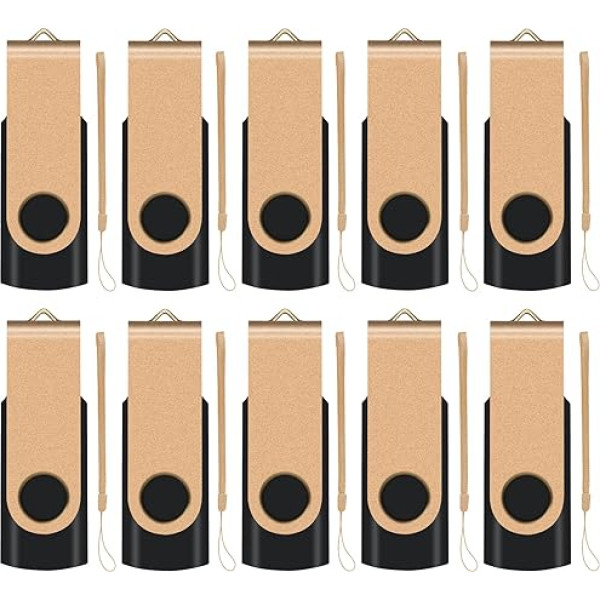 EASTBULL 32 ГБ USB 2.0 флэш-накопитель Memory Stick Pack of 10 Gold