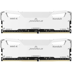 Timetec Pinnacle Konduit 16GB komplekts (2x8GB) DDR4 XMP2.0 Overclocking 1.35V Dual Rank saderīgs ar AMD un Intel Desktop Gaming PC atmiņas modulis - balts (3200MHz 16GB komplekts (2x8GB))