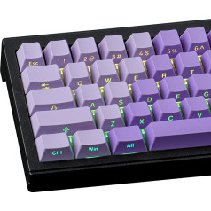 PBT Keycaps 121 Keys Custom Gradient Purple Keycaps Letter Side Engraved Transparent Keycap ANSI & ISO Layout for Cherry MX Switches Mechanical Keyboards (Purple)