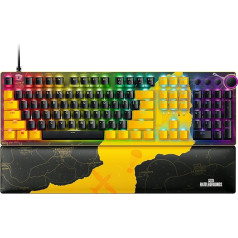 Razer Huntsman V2 (sarkanais slēdzis) - praktiski bez aizkavēšanās optiskā spēļu tastatūra (lineārie optiskie slēdži, dubultā PBT taustiņu vāciņi, plaukstas balsts) QWERTY ASV izkārtojums | PUBG Ed.