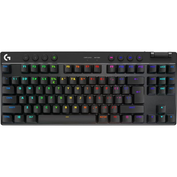 Logitech G PRO X TKL LIGHTSPEED bezvadu spēļu tastatūra - melna - US INT'L TACTILE