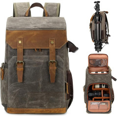 Ретро рюкзак для фотоаппарата BAICLES DSLR Backpack SLR Camera Bag Photo Backpack с мягкой вставкой для зеркальных камер Canon Nikon Sony, дрона, объектива, ноутбука, шта