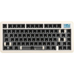 EPOMAKER CIDOO ABM081 Stella mehāniskās tastatūras komplekts ar 1,14 TFT ekrānu. 75% blīvējums, Barebone komplekts, Wireless/Bluetooth/USB-C, ar VIA, karstā nomaiņa, PC/Mac (balta, bez slēdža)