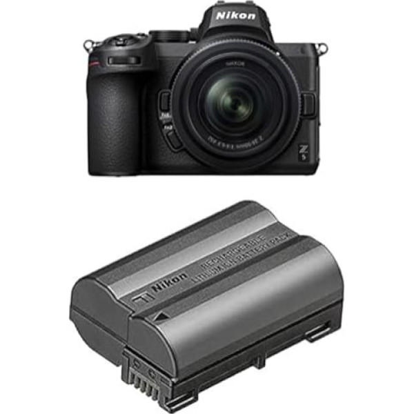 Nikon Z 5 bezspoguļa pilna kadra kamera + Nikon 24-50 mm 1:4.0-6.3 VR (24,3 MP, hibrīda AF ar 273 MF un fokusa asistentu, iebūvēts 5 asu attēla stabilizators, 4K UHD, 2x atmiņas kartes slots) + EN-EL15c