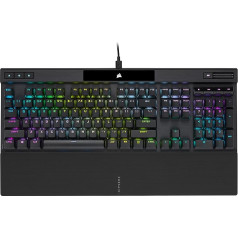 Corsair K70 RGB PRO vadu mehāniskā spēļu tastatūra (Cherry MX RGB ātrgaitas slēdzis: Lineāra un ātra, 8000 Hz Hyper-Polling, PBT Double-Shot Pro taustiņi, NA, melna, melna.