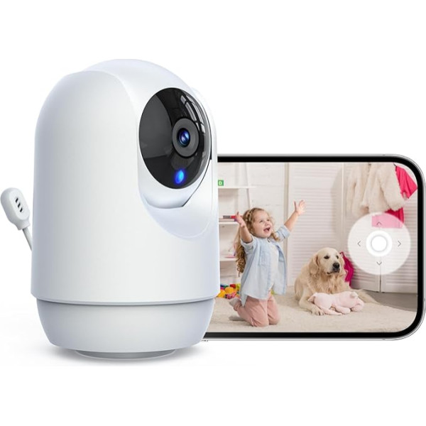 Umaniy Baby Monitor ar kameru 2K 3MP novērošanas kamera Iekštelpu bērnu monitors ar kameru un lietotni Shoot Detection PTZ IR nakts redzamība Divvirzienu audio Lullabies Automātiska izsekošana Saderīgs ar Alexa