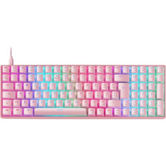 Mars Gaming MKULTRA, Mehāniskā tastatūra Pink RGB, Compact 96%, slēdzis Outemu SQ Brown, Portugāļu-ASV