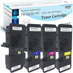 ASEKER saderīgs tonera lādētājs TK5230 TK-5230 priekš Kyocera Ecosys M5521cdn M5521cdw P5021 P5021cdn P5021cdw Printeri 2600 lappušu priekš TK5230K 2200 lappušu priekš TK5230C TK5230C TK5230K 0M 0M M 0M 30y ( bk