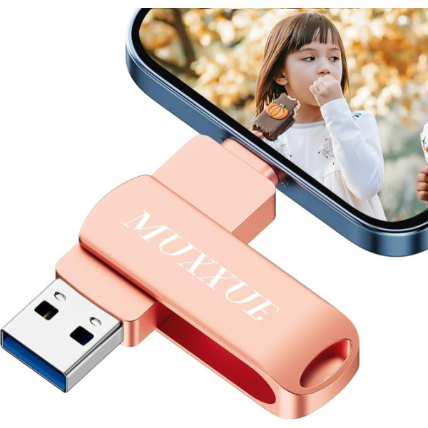 3-in-1 USB zibatmiņas karte tālrunim 32 GB, MUXXUE atmiņas karte tālrunim USB zibatmiņas karte tālrunim, planšetdatoram, Mac, Android, datoram ar iOS, USB, C tipa, kopē fotoattēlus un video bez lietotnes lejupielādes