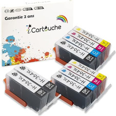 icartouche tintes kasetne saderīga ar HP 364XL Deskjet 3070 3520 Officejet 4610 4620 Photosmart 5510 5520 6510 6520 7510 7520 C3640 C5300 C5380 C5390 C6390 C633 000 C6340 C6350 C6380 (4BK 2C 2M 2Y)