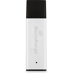 MediaRange USB 3.0 augstas veiktspējas atmiņas karte Memory Stick 128 GB - mini USB zibatmiņas diskdziņš ar augstas kvalitātes alumīnija korpusu, ārējās atmiņas paplašināšana ar lasīšanas ātrumu līdz 220 MB/s, sudraba krāsā