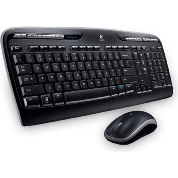 Logitech MK330 bezvadu tastatūras un peles komplekts, 2,4 GHz savienojums, izmantojot USB Unifying uztvērēju, 4 programmējami G-klaviatūras taustiņi, akumulatora darbības laiks no 12 līdz 24 mēnešiem, dators / klēpjdators, grieķu izkārtojums 