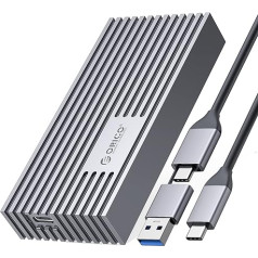 ORICO NVMe korpuss 40 Gb/s Thunderbolt 3/4, USB 3.2/3.1/3.0/2.0, ASM2464PD, M.2 SSD cietvielu diskdziņa korpuss no alumīnija ar PCIe 2280 M-Key (B+M Key) SSD, NVMe adapteris līdz 2800 MB/s-M234GY