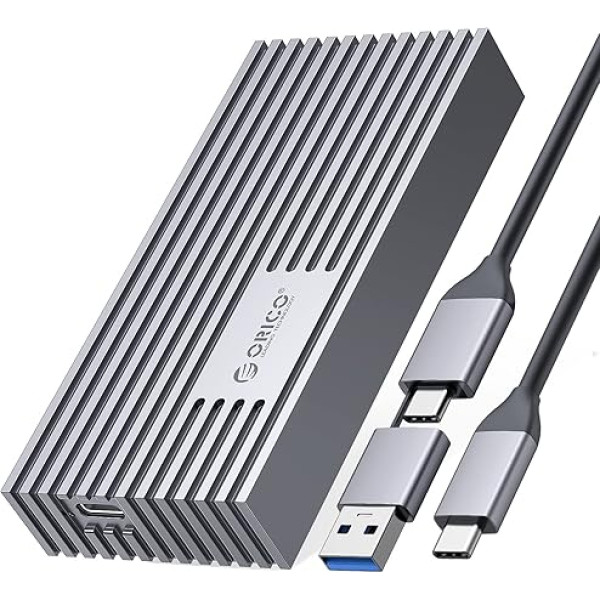 ORICO NVMe korpuss 40 Gb/s Thunderbolt 3/4, USB 3.2/3.1/3.0/2.0, ASM2464PD, M.2 SSD cietvielu diskdziņa korpuss no alumīnija ar PCIe 2280 M-Key (B+M Key) SSD, NVMe adapteris līdz 2800 MB/s-M234GY