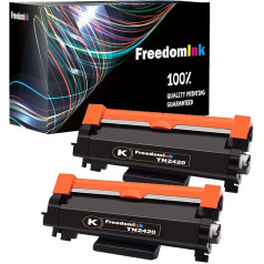 FreedomInk suderinamos tonerio kasetės Brother TN2420 TN-2420 TN2410 TN-2410 Brother MFC-L2710DW MFC-L2710DN HL-L2350DW HL-L2375DW MFC-L2750DW HL-L2310D DCP-L2530DW (2 juodos, 3)