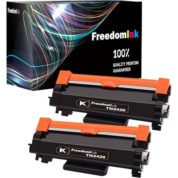 FreedomInk suderinamos tonerio kasetės Brother TN2420 TN-2420 TN2410 TN-2410 Brother MFC-L2710DW MFC-L2710DN HL-L2350DW HL-L2375DW MFC-L2750DW HL-L2310D DCP-L2530DW (2 juodos, 3)