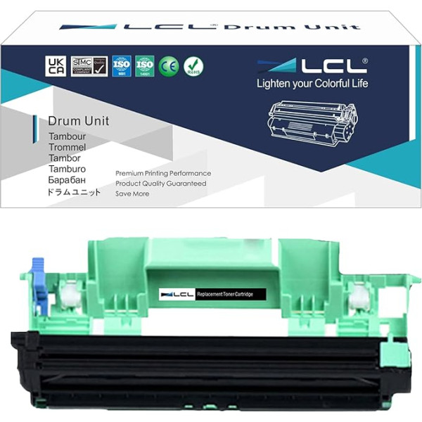 LCL suderinamas būgnas DR1050 DR-1050 (1 juodas), skirtas Brother HL-1110 HL-1110E HL-1112 HL-1112R HL-1112A HL-1112A HL-1200 HL-1202 HL-1212 HL-1210W HL-1212W MFC-1810 MFC-1810 MFC-1810 MFC-1810 E E E