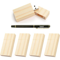 Yaxiny 5-Pack 2GB USB Flash Drive Ahorn Holz 2.0 USB Flash Drive Memory Stick Datenspeicherung Pendrive Disk