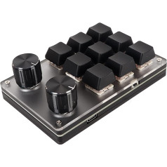 VBESTLIFE makro tastatūra ar sarkanu slēdzi Ergonomiska USB tastatūra datoram (9 taustiņi ar 2 pogām)