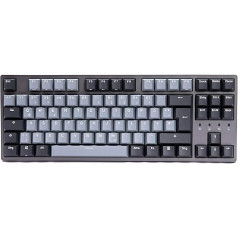 Durgod Taurus K320 TKL mehāniskā spēļu tastatūra, 88 taustiņi, dubultā šāviena PBT - USB Type C - ISO UK (Speace Grey, Cherry Mx Speed Silver)