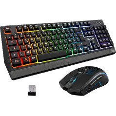 THE G-LAB Pack Clavier - Souris Sans fil Combo Tungsten (Noir)