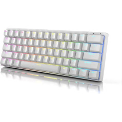 DURGOD Venus 60% RGB RGB mehāniskā spēļu tastatūra | 60% izkārtojums ANSI US UK | Alumīnija korpuss | Double Shot PBT Cherry Profile (Cherry Blue, balta)