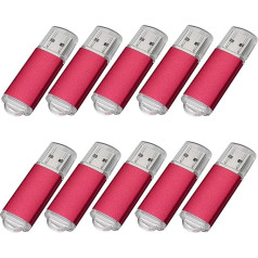 10 USB zibatmiņas, USB 2.0 atmiņas kartes, USB 2.0 atmiņas kartes, Speicher-Sticks. rot 8 GB