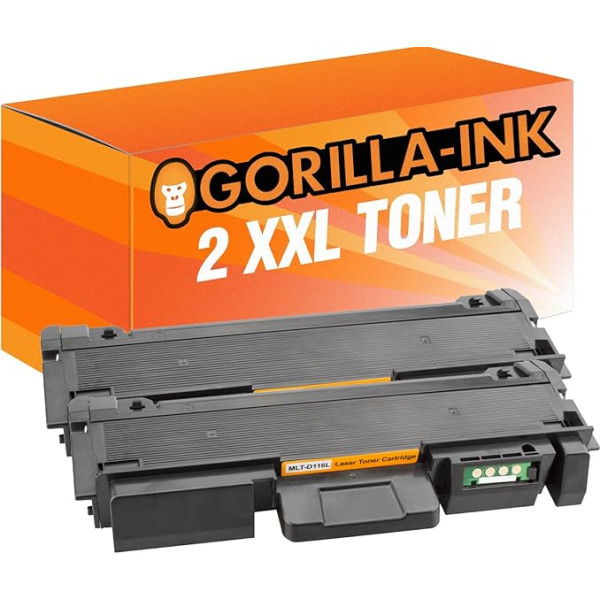 Gorilla-Ink 2 Toneris melns XXL Saderīgs ar Samsung MLT-D116L M2620 M2620D M2620ND M2625 M2625D M2625D M2625D M2625F M2625FN M2625N M262626 M2675FN 76