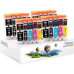 Tinnee 20 iepakojuma 520xl 521xl tintes kasetnes Canon PGI-520 CLI-521 rezerves kasetnes, saderīgas ar Canon Pixma MX860 MX870 MP980 iP4600 iP4700 MP560 MP640 MP550 MP540 MP540 MP620 MP620 MP620