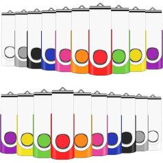 Eastbull 1GB USB zibatmiņas diskdziņi 50 Pack Mazie USB 2.0 zibatmiņas diskdziņi rotējošie 1GB 10 Pack Multicolor