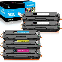 LeciRoba 203X CF540X, skirtas HP 203X CF540X 203A CF540A, skirtas HP Color LaserJet Pro M254dw M254dn M254nw M254nw , HP Color LaserJet Pro MFP M281fdw MFP M280nw MFP M281cdw MFP M281fdn (5 vnt.)