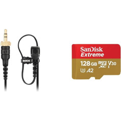 RØDE Lavalier II augstas kvalitātes klēpja mikrofons apraidei un SanDisk Extreme microSDXC UHS-I atmiņas karte 128 GB + adapteris