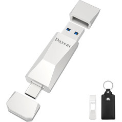 USB C Flash Drive, Dayear 128GB Memory Stick 2 in 1 Ultra Dual Drive USB A 3.2 GEN2 500MB/S High Speed for iPhone 15/15 plus/15 Pro/15 Pro max/USB-C iPad/Android/Laptop/Mac