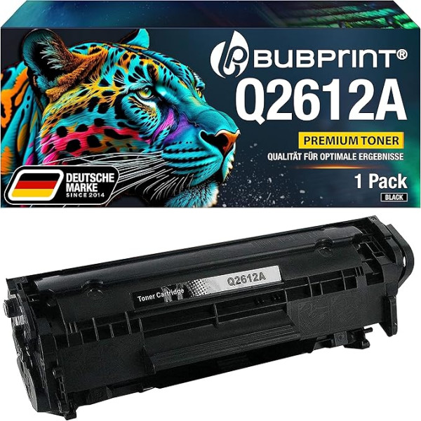 Bubprint Toner kompatibel als Ersatz für HP 12A Q2612A für Laserjet 1010 1012 1015 1018 1020 1022 1022N 1022NW 3015 3020 3030 3050 3052 3055 M1005 M1319F MFP LBP2900 Schwarz