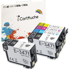 icartouche saderīga tintes kasetne Epson 34XL tintes kārtridžam Epson Workforce Pro WF-2720DWF WF-3725DWF (2BK 1C 1M 1Y)