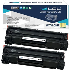 LCL saderīga tonera kasetne 35A CB435A 2000 lappušu augstas ražības (2 melnas), kas paredzēta HP Laserjet P1005 P1006 P1007 P1008 P1009 printerim