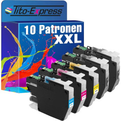 Tito-Express PlatinumSerie 10 kasetnes XXL saderīgas ar Brother LC-3211 | MFC-J 490 sērijas MFC-J 491DW MFC-J 497DW MFC-J 890 sērijas MFC-J 890DW MFC-J 895DW DCP-J 572DW