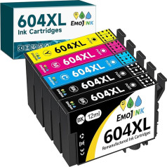 Emojink 604XL saderīgas kasetnes Epson 604 XL Multipack priekš XP 2200 XP 2205 XP 3200 XP 3205 XP 4200 XP 4205 WorkForce WF 2910 WF 2930 WF 2930 WF 2935 WF 2950 DWF (5 iepakojumi)