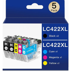 LC422XL LC-422XLVAL Spausdintuvo kasetės suderinamos su Brother LC422XL LC422 kasetėmis, skirtomis Brother MFC-J5740DW MFC-J5340DW MFC-J5340DW MFC-J5345DW MFC-J6540DW MFC-J6940DW (5 vnt.)