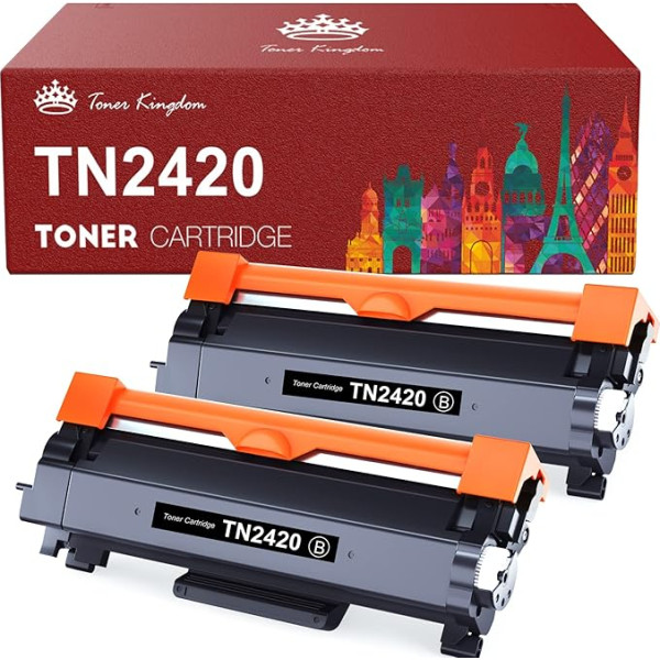 Toner Kingdom saderīga tonera kasetne Bther TN2420 TN2410 priekš Brother MFC-L2710DW HL-L2350DW DCP-L2530DW MFC-L2710DN HL-L2310D HL-L2370DN HL-L2375DW MFC-L2730DW MFC-L2750DW