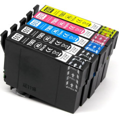 OBV 503XL Multipack saderīgas tintes kasetnes Epson 503 503XL 503 XL priekš Epson Workforce WF-2960DWF WF-2965DWF WF 2960 XP 5200 XP-5205 XP5200 (5 iepakojumi, melns, zils, dzeltens, dzeltens, purpursarkans)