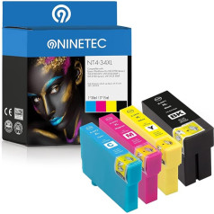 NINETEC NT4-3475 4 kasetņu komplekts, kas saderīgs ar Epson T3471 T3472 T3473 T3474 | Epson WorkForce Pro WF3700 WF3720 Series WF3720 DW WF 3720 DWF WF-3725 DWF