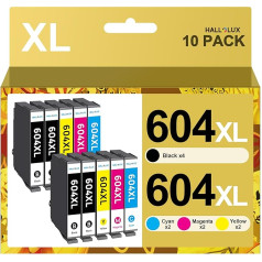 HALLOLUX 604 drukas kasetnes 604 XL saderīgas ar Epson 604 kasetnēm 604XL multipakete Epson XP 2205 kasetnes Epson XP 3200 XP 4200 XP 3205 XP 4205 Workforce WF 2930 WF 2935 WF 2910