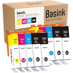 Basink Tintenpatrone kompatibel mit HP 364XL Pack 10 für Photosmart 5520 5510 6525 6520 5515 5525 5522 5524 6510 Deskjet 3520 Officejet 4620